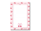 A5 Notes/To Do List Notepad, Beautiful Daily Checklist Pad, Tear-Off Sheets (Cherry) Pack Of 1