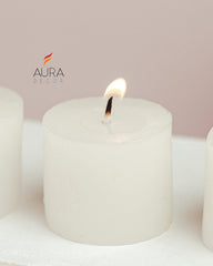 WHITE JASMINE FRAGRANCE VOTIVE CANDLES SET OF 12 | BURNING TIME 10 HOURS