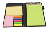Sticky Notes, Clip Holder & Pen | Desk & Office Organizer Notebook (Neon)