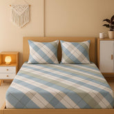1 Bedsheet For Double Bed With 2 Pillow Covers - 90 X 100 Inches, Multicolor | Premium Cotton Material Double Bedsheet Queen Size | Skin Friendly & Long Lasting