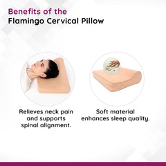 Orthopedic Cervical Pillow, Spondylitis Neck Pain Relief, Anti Snoring Sleeping, Cream Slik | Regular Pillow, Adjustable, Neck Brace Extra Support Relieves Pain & Pressure In Spine, Soft Pillow