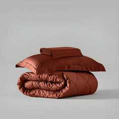 Single Bedsheet + Comforter With 1 Pillow Covers - 60 X 90 Inches, Brown | Ideal For Gift Special Occasions | Perfect Romantic Bedsheet For Couples