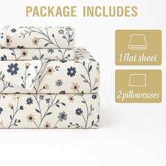 Double Bed Bedsheet With Pillow Covers Soft & Breathable Fabric | Floral Print Bedsheet Set - 90 X 100 Inch, White | Ideal For Daily Use & Gifting