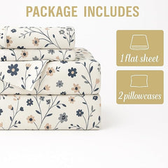 King Bed Bedsheet With 2 Pillow Covers Soft & Breathable Fabric - 108x108 Inch, White | Floral Print Bedsheet Set - Ideal For Daily Use & Gifting