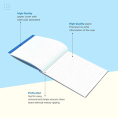 Memo Pad, A5 Notepad, Flip & Fold Paper Cover, 160 Pages, Micro Perforation - Pack Of 5