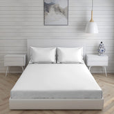 Cotton Plain Bedsheet For Double Bed King Size With Pillow Cover | Light Weight, Moisture Absorbent, All Season Comfort - 108x108 Inches, White