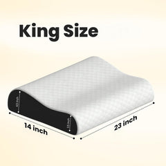 Gel Memory Cervical Neck Pillow For Pain Relief Sleep, White - King Size | Improves Posture & Spinal Alignment, Neck Pain Relief Cushion With Ultra Responsive, Washable Cover - Pack Of 1