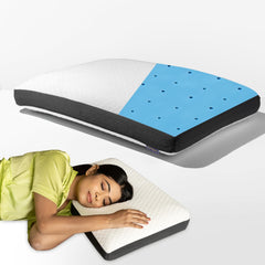 Cooling Gel Memory Foam Pillows For Sleeping, For Pain Relief, White, Size - King | Orthopedic Pillow For Neck & Back, Shoulder Pain Relief, Ergonomic Cooling Gel Pillow - Regular Use