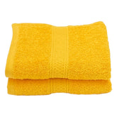 Patpug 100% Indian Ultra Soft Cotton Hand Towel 500 Gsm | For Gym, Workout, Yoga, Wash Basin (Sunrise Yellow) -2 Piece