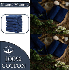 Fresh From Loom Face Towel 500 Gsm | 100% Cotton Ultra Soft, Absorbent & Quick Dry Towel For Facewash (Navy Blue) - Set Of 6 Pcs