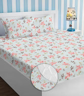 Premium Microfiber All Round Elastic Fitted Double Bedsheets With 2 King Size Pillow Covers | 72x78+8 Inches, Aqua - Perfect For Use In A Home, Hotel Or Ideal For Bedroom Style