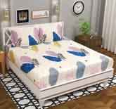 Double Bedsheet With 2 Pillow Covers - 86 X 88 Inch, Off White | Soft Brushed Microfiber-Breathable & Wrinkle Free Bedsheet