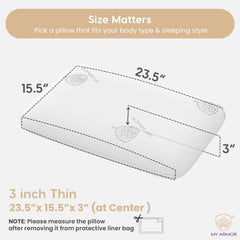 Cooling Gel Memory Foam Pillow, For Neck Pain Relief, Thin Size - 3 Inch | White Pillow With Removable Washable Cover | Orthopedic Pillow Head & Neck, Back Support - Pack Of 1