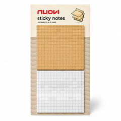 Checkered Sticky Notes, 100 Sheets Each - Self Adhesive Notes, Reminders, School & Organizing