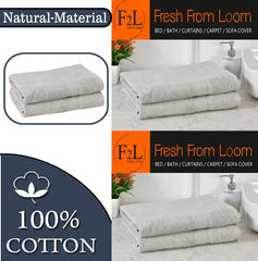Fresh From Loom Luxury Edition Egyptian 100% Pure Cotton Bath Towel 1200 Gsm | High Water Heavy Soft Dual Stitched Bath Towel (Light Grey) - 2 Pcs