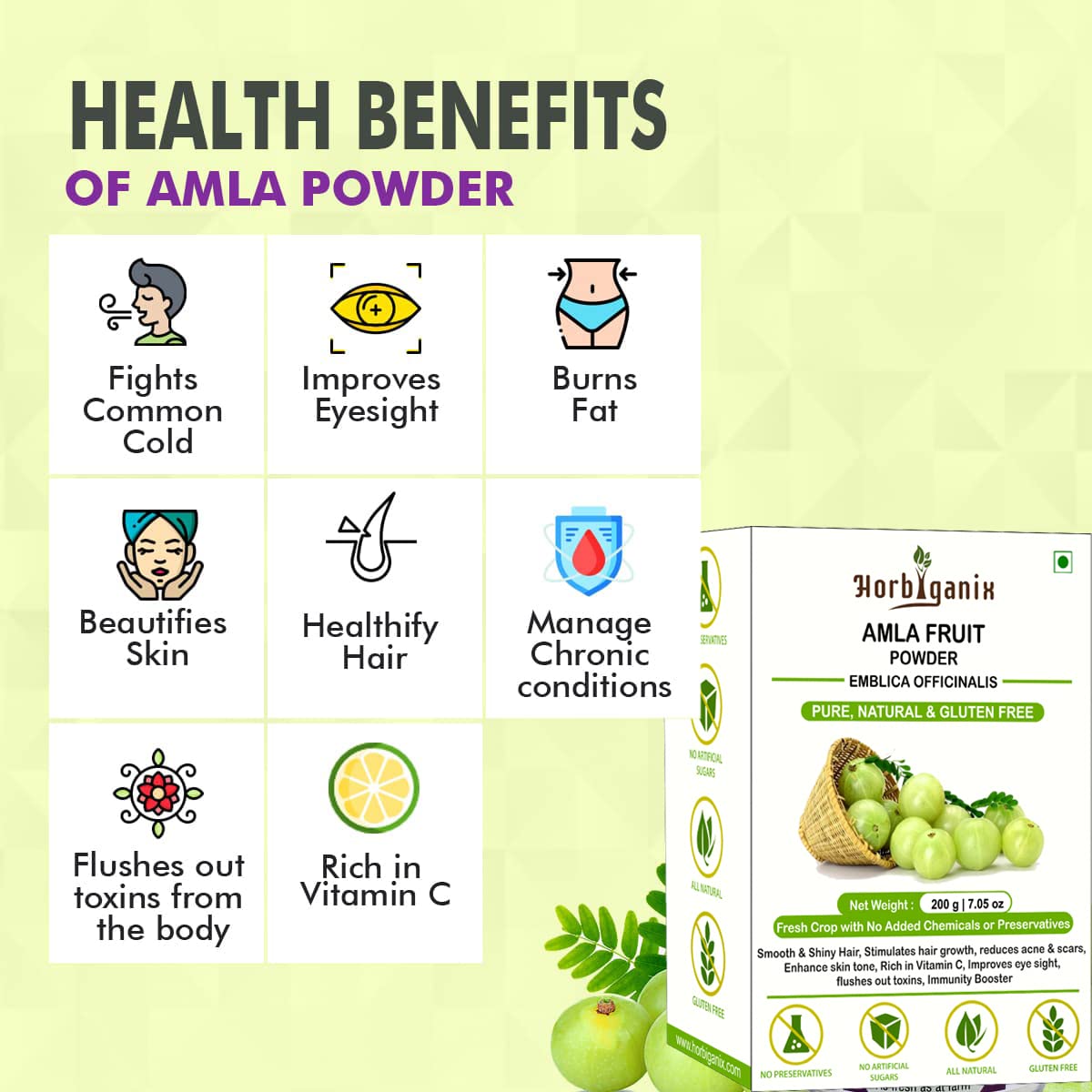 Horbiganix Amla Fruit Powder For Hair Growth & Eating Indian Gooseberry, Vitamin C Rich, Healthy Hair, Immunity Boosters | For Men & Women, 200gm 0.4lbs Horbiganix Amla Fruit Powder For Hair Growth & Eating Indian Gooseberry, Vitamin C Rich, Healthy Hair, Immunity Boosters | For Men & Women, 200gm 0.4lbs