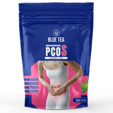 Blue Tea Caffeine Free PCOS Herbal Tea - 30 Pyramid Tea Bags In Zip Lock Pack | Pain Relief, Helps Menstrual Support, Cycle Regulation - Gluten Free, Non-GMO, Zero Sugar, 100% Vegan