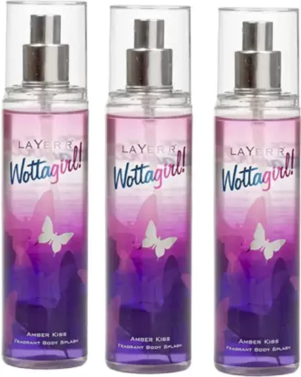 Layer'r Wottagirl Combo Of 3 Amber Kiss Fragrant Body Splash 135ml 4.56 Fl.oz. Each | For Women Layer'r Wottagirl Combo Of 3 Amber Kiss Fragrant Body Splash 135ml 4.56 Fl.oz. Each | For Women
