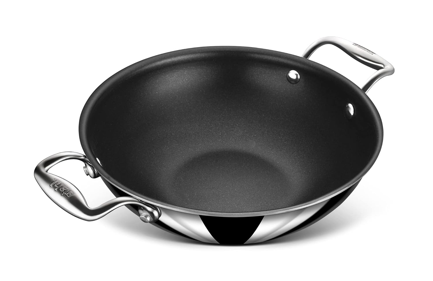 Artisan Triply Stainless Steel Nevrstick Kadhai With Lid 24 Cm, 2.4 Liters - Serves 4 People Artisan Triply Stainless Steel Nevrstick Kadhai With Lid 24 Cm, 2.4 Liters - Serves 4 People