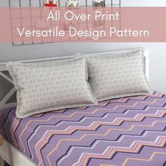 Includes 1 Queen Size Bedsheet With 2 Matching Pillow Covers - 90 X 100 Inches, Lavender | Ideal For Modern Indian Bedrooms, Guest Rooms, & Everyday Home Use
