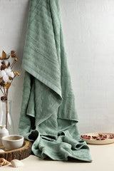 Mush Bamboo Bath Towel 550gsm | Bath Towel For Men & Women Skin Friendly Fabric | Micro Fibre Bath Towel Large Size (Green) - Set Of 2