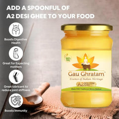 Organic A2 Desi Cow Ghee By Malvas Food | Bilona Method Handmade Pure Nutrients Desi Cow Ghee For Protact Eyesight | 2 Litre (1 Litr * 2) 67.6 Ounce | Jar Pack