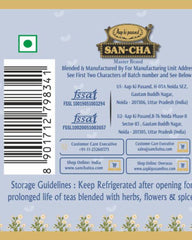 San-Cha Chamomile White Tea - 25gm, 0.8 Ounce, 25 Pyramid Tea Bags | Hand Plucked & Hand Rolled - Low Caffeine, Richest In Antioxidants