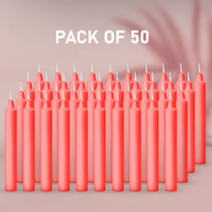 RED STICK CANDLES SET OF 50 | PERFECT FOR DIWALI WISH GIFT CANDLES