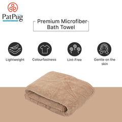 Patpug Ultrasoft Microfiber, Comfortable, Fade Resistant, Highly Absorbent, Quick Drying Large Bath Towel 400 Gsm (Brown)