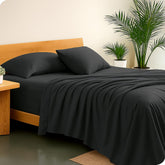 Double Bedsheet For Queen Size With 2 Matching Pillow Cover - 90 X 100 Inches, Dark Grey | Breathable & Durable, Soft Touch & Perfect For All Seasons