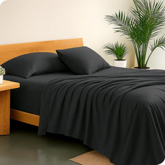 Double Bedsheet For Queen Size With 2 Matching Pillow Cover - 90 X 100 Inches, Dark Grey | Breathable & Durable, Soft Touch & Perfect For All Seasons