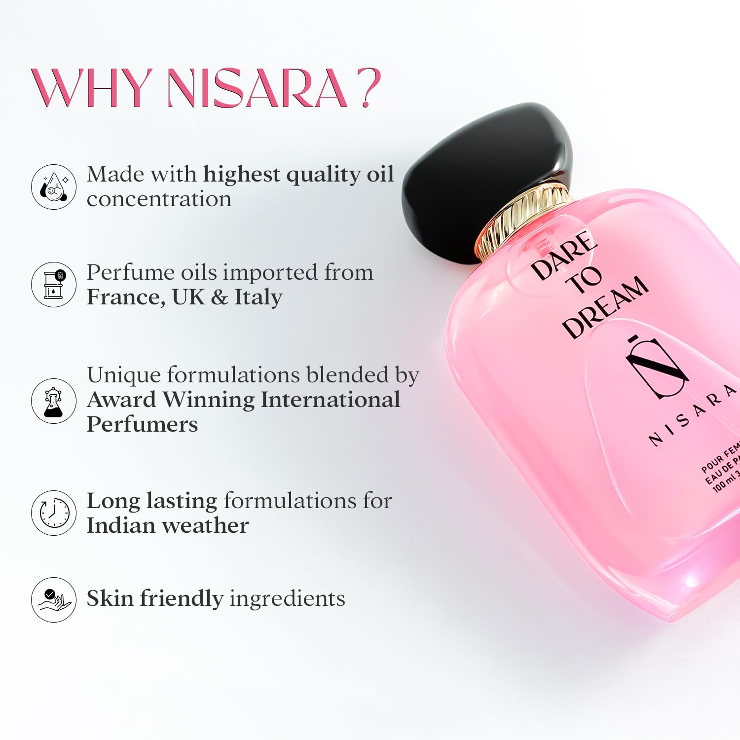 Nisara Dare To Dream Woody Fragrance Eau De Parfum For Women 100ml 3.4 Fl.oz. | Long Lasting Nisara Dare To Dream Woody Fragrance Eau De Parfum For Women 100ml 3.4 Fl.oz. | Long Lasting