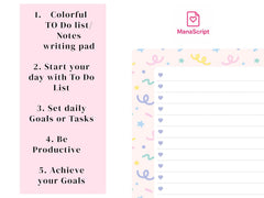 A5 Notes/To Do List Notepad, Beautiful Checklist Pad, Tear-Off Sheets (Rainbow) Pack Of 1