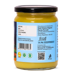 Premium Full Moon A2 Desi Cow Ghee By God Choice Organic Farms | High In Protein Fiber Healthy Desi Ghee For Baking & Dishes | (500ml) 16.9 Ounce | Jar Pack