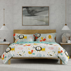 Double Bed Blanket With Cotton Double Bedsheet With 2 Pillow Covers - 88 X 100 Inches, Multicolor | Breathable, Fade Resistant, Soft Light-Weight | Child Bedroom Decor