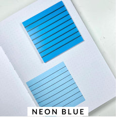 Transparent Sticky Notes, 50 Sheets Self Stick Lined Memos For School, Colors Bright - Blue
