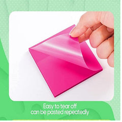Sticky Notes Pad, Waterproof & Repositionable Sticky Notes, Multicolor - 3 X 3 Inch, Pack Of 2