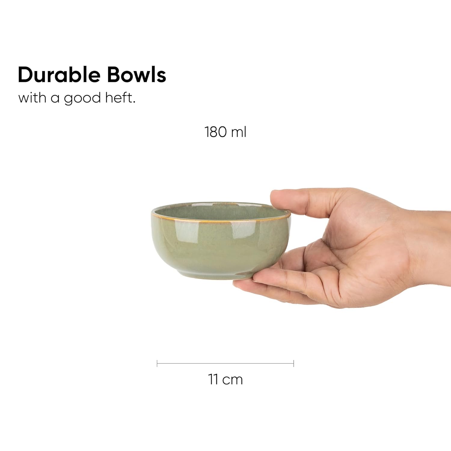 Ceramic Veg Bowls Set Of 6 For Dinner - 180ml Each, Pistachio Green | Katori Set With Glossy Finish - Porcelain Ceramic Bowls Set | Dessert Bowl Set Ceramic Veg Bowls Set Of 6 For Dinner - 180ml Each, Pistachio Green | Katori Set With Glossy Finish - Porcelain Ceramic Bowls Set | Dessert Bowl Set