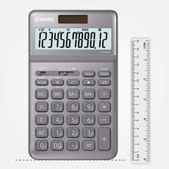 Casio Jw-200sc-gy Premium & Stylish Calculator (Grey) | 12 Digits, 2-way Powered - Tax Calculation, Currency Exchange Calculation, Percentage