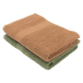PatPug 100% Indian Ultra Soft Cotton 750 Gsm | Highly Absorbent, Fade Resistant Large Bath Towel (Coffee Brown & Olive Green)- Pack Of 2