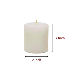 WHITE PILLAR CANDLE 2 INCH PACK OF 12 | PERFECT FOR BIRTHDAY HOME DECOR CANDLES
