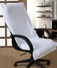 Ck Creation Cotton Big Size Solid Luxury Office Chair Towel With Tie Knot 1100 Gsm (White) - 2 Pcs