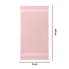 Haus & Kinder Maple Waffle Bath Towel 220 Gsm | Honeycomb Large Size Bathing Towels 100% Cotton Towel For Men & Women (Dusty Rose)