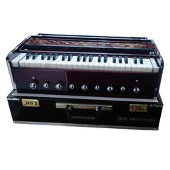 Harmonium With Padded Bag - 2 Reeds, 3.5 Octaves, Coupler Folding Harmonium 42 Keys, Portable 9 Stopper | Tuning A440 Hz Pitch