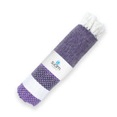 Suam Candy Cotton Towel 400 Gsm | Quick Dry, Soft & Absorbent Ideal For Bath, Beach, Gym & Travel (Damson Purple & Cloud White)