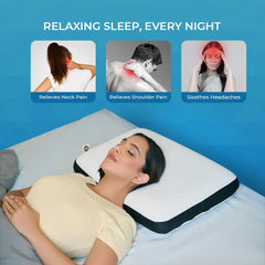 Orthopedic Memory Foam Pillow For Comfortable Sleep, White - 24 X 15 X 5 Inch | For Neck & Shoulder Pain Relief With Removable Zipper White Jacquard Cover | Back, Stomach Sleepers - Pack Of 1