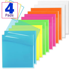 Transparent Sticky Note Pads - 200 Pcs | 4 Pads X 50 Sheets - Suitable For Reading, Study, School