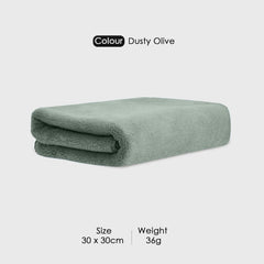Housse Premium Microfiber Face Towel 900 Gsm | Korean Beauty Ultra Absorbent, Odour-Free, Quick Dry Face Towel (Pack Of 6) - Dusty Olive
