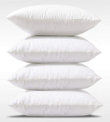 Premium Soft & Fluffy Sofa Pillow Cushions, Bed Takiya & Cot Pillows, White - 16 Inch | Microfiber Filled Throw Pillows For Diwan & Living Room | Lightweight Square, Washable - Pack Of 4