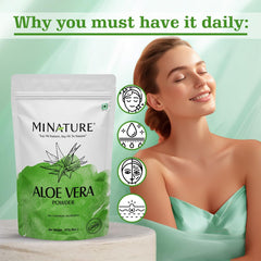 Minature Aloevera Powder (Aloe Barbadenis) Nature Aloe Vera Powder Free From Chemical, For Skin Health & Hair 22gm 0.5lbs